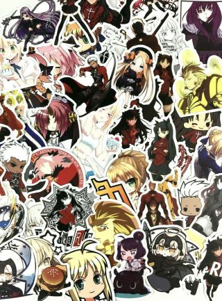 50pc Fate/stay Night Anime Notebook Laptop Ps4 Xbox Cover Decal Sticker Pack
