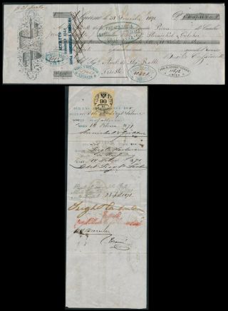 Turkey - Smirne 1870,  Scarce Bill Of Exchange With Austrian Revenue.  Z712