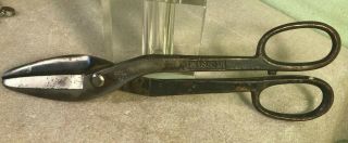 Vintage Wiss - 18 Tin Snips/sheet Metal Shears Inlaid Crucible Steel Newark Nj