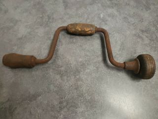 Vintage Hand Crank Bit Brace Antique Drill