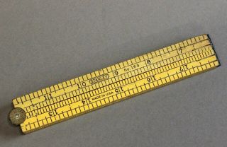 Vintage Stanley No.  163 Four Fold Rule W/ Drafting Scales,  24 " Extended Length