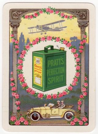 Playing Cards 1 Single Card Old Wide Pratt’s Motor Spirit Petrol Gas Advertising