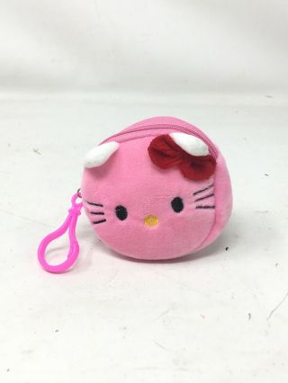 Cute Pink Hello Kitty Doll Plush Small Wallet Coin Purse Key ID Bag W/ Keychain 2