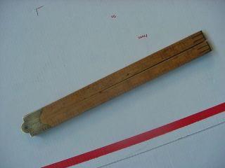 Antique Lufkin 3851,  36 " Boxwood Brass & Wood Folding Ruler Antique Tool
