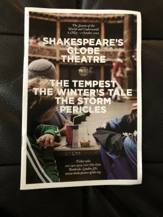 Shakespeare’s Globe Theatre Brochure 2005 Tempest,  Winter’s Tale,  Pericles