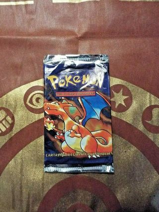 Pokemon " Spanish " Unlimited Edition Base Set Empty Booster Pack,  No Cards Inside
