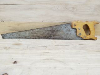 Vintage 8 Point 26 Inch Crosscut Disston Townsman T - 1 Hand Saw Woodworking Tool