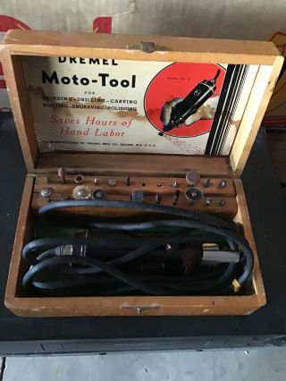 Vintage Dremel No.  2 Moto - Tool With Bits And Wood Box