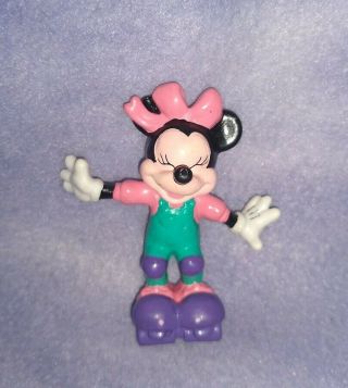 Vintage Minnie Mouse 2 " Pvc Figure (rollerskating) Disney Applause Roller Skates