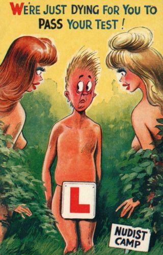 Rude Risque Comic Bamforth Nudist Camp Ladies Can 