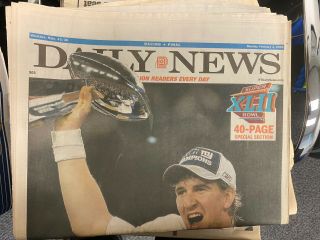 York Daily News: Feb 4 2008 Eli Manning York Giants Bowl Champion