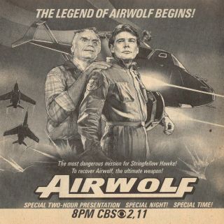 Tv Guide Ad The Legend Of Airwolf Begins Jan Michael Vincent Ernest Borgnine
