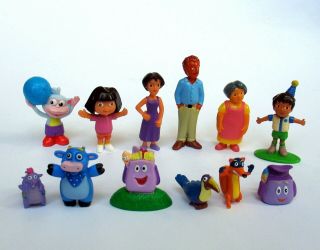Nickelodeon Dora The Explorer Figure Set Of 12 W/ Family & Friends Cake Toppers