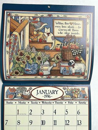 1996 Heart & Home Susan Winget Art Wall Calendar - Crafting 2