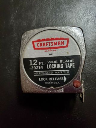 Vintage Sears Craftsman 12 Foot Locking Metal Tape Measure 39214