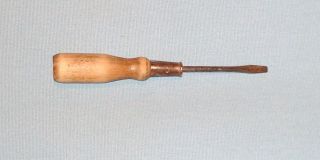 Wood Handled Flat Head Screwdriver Vintage 6 And 5/8 " Long