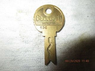 Vintage Mills Bell Lock Key For Slot Machine,  Arcade Or Jukebox 63c 1