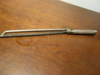 Vintage Unique Hand Saw Hack Saw Steel Handle Total Length 10” (2) 6 " Blades