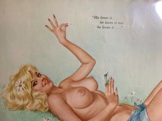 1960 ' s Playboy ALBERTO VARGAS Pin - Up July 1963 He Loves It. 2