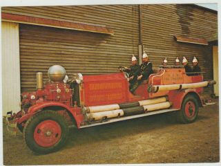 1929 Ahrens - Fox Ps - 2 Pumper Fire Engine Sydney Nsw Fire Service Postcard