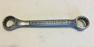 Craftsman Usa 5/8” X 3/4” Stubby Double End Box 12 Point Wrench - V - Series 43862