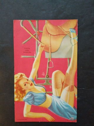 Mutoscope Yankee Doodle Girls " Toots And Saddles " Uncirculated Pinup Exhibit