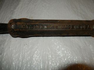 Antique BRIDGEPORT HDWE 1905.  nail/fence staple JUMBO PULLER Pat.  1906 3