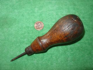 Vintage Scratch Awl 5 - 3/4 " Long Wooden Handle Rosewood Handle Awl Made In Usa