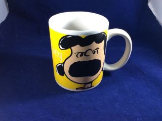 Peanuts Lucy Yelling Gibson 15 Oz.  Mug " Evolution Of The Drawing Of Lucy "