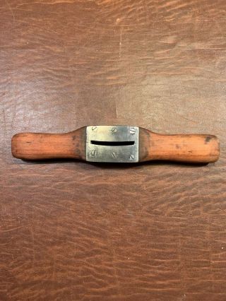 Antique Big Wood Wooden Curved Spoke Shave Draw Knife Spokeshave - J.  Makepeace