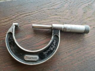 Vintage Starrett Micrometer 436 Machinist Tools Precision Gauges Calipers ☆usa