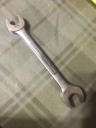 Vintage Craftsman - V - Era 44579 1/2” X 9/16” Double Open End Wrench