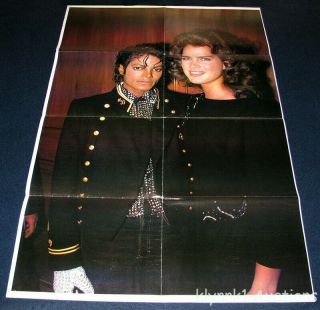 Michael Jackson Brooke Shields Foldout Wall Poster / More Michael On Back V772
