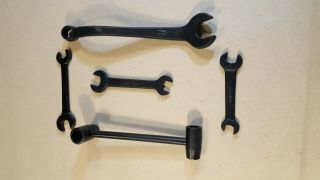 Set Of 5 Vintage Wrought Iron Ford Script Model T/a Wrenches