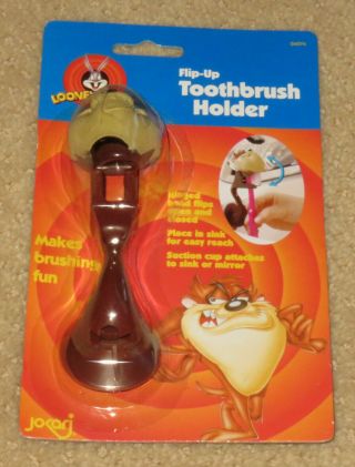 Vintage 1997 Jokari Looney Tunes Taz Tasmanian Devil Flip - Up Toothbrush Holder