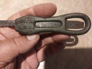 Rare Antique Disston U.  S.  A.  Cast Iron Handle Keyhole Saw Adjustable Length