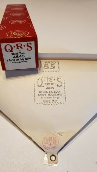 Qrs 4645 In The Big Rock Candy Mountain Player Piano Word Roll