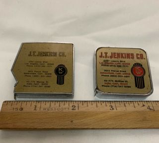 Vintage Two Kentworth Tape Measure Jt Jenkens Co.  Los Angeles Lufkin Barlow