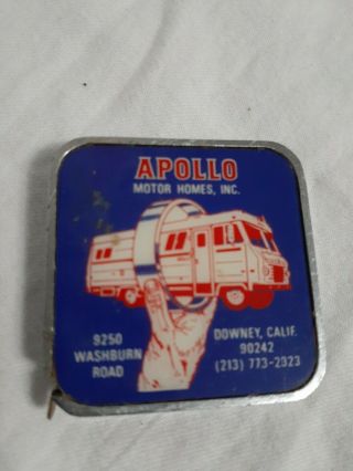 Vintage Barlow Tape Measure Ruler Advertising Apollo Motor Homes