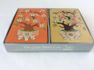 The Cape Shore Line Double Deck Playing Cards - Oriental Style Floral Bonsai 2
