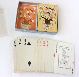 The Cape Shore Line Double Deck Playing Cards - Oriental Style Floral Bonsai 3