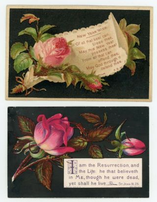 2 X Victorian Greetings Cards Religious