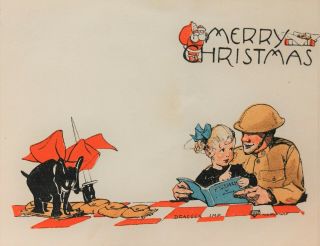 1918 Wwi Christmas Card From Army Soldier Toul France Anita Parkhurst Art
