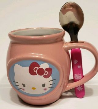 Hello Kitty Ceramic Soup Mug & Spoon Set 2013 Frankford Candy B11