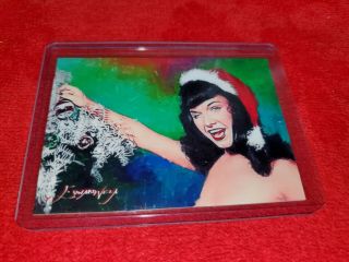 Bettie Page Pin Up Sketch Card 17 Signed By Artist `d 47/50
