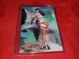 Bettie Page Pin Up Sketch Card 49 Signed By Artist `d 47/50