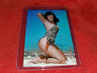 Bettie Page Pin Up Sketch Card 21 Signed By Artist `d 20/50