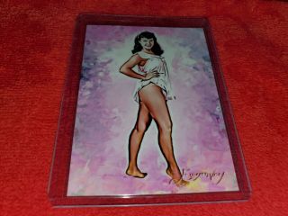 Bettie Page Pin Up Sketch Card 6 Card Signed By Artist `d 49/50