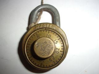 Vintage Brass Master Champ Combination Lock With Combination