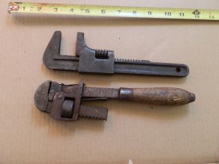 2 Vintage Monkey Pipe Wrenches Stillson 